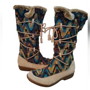 Sam Elderman Fur Lined Suede Boho Boots